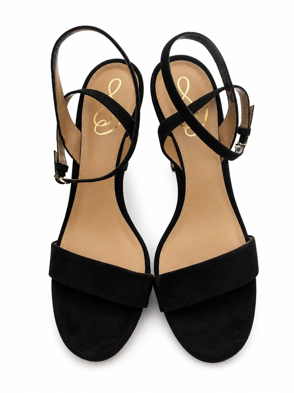 Sam Edelman Black Suede Open-Toe Stiletto Sandals